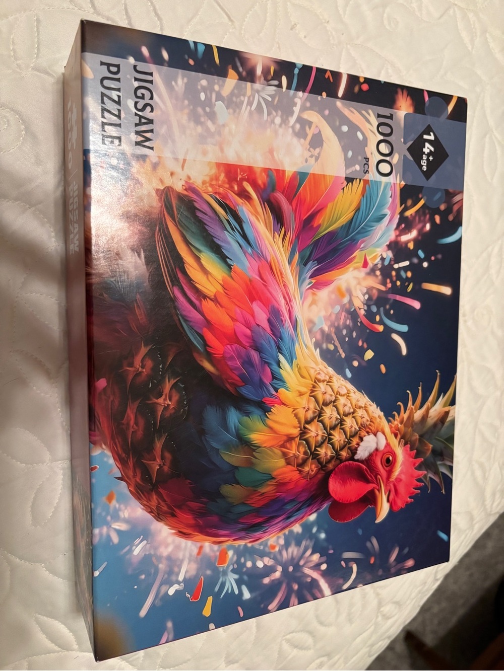 1000-Piece Multicolor Rooster Jigsaw Puzzle - includes poster